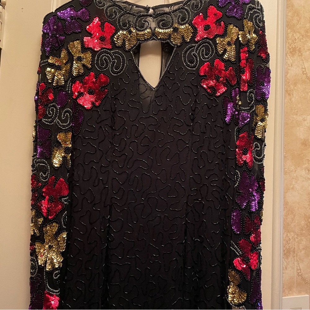 Vintage silk beaded gown